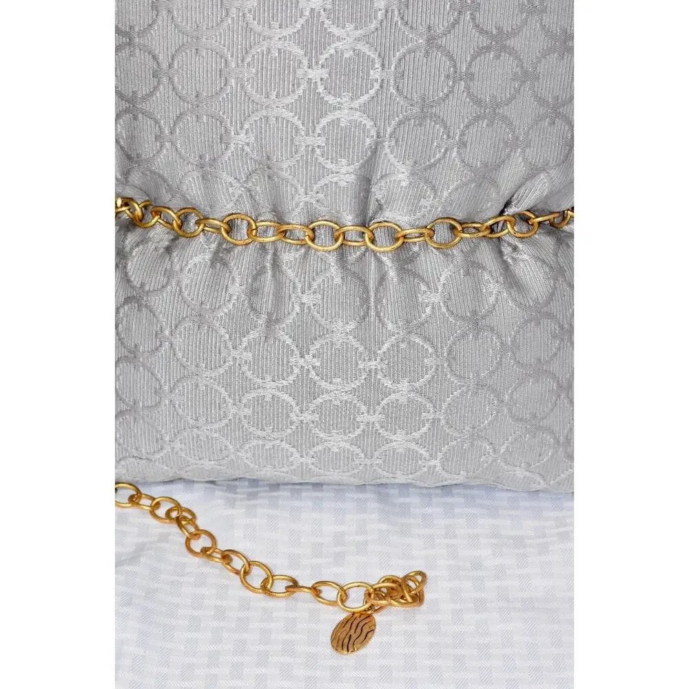 CHICOS Medallion Brushed Metal Copper, Gold and Green Color Chain Statement Belt